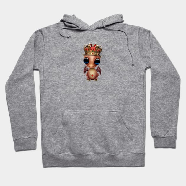 Cute Red Dragon Wearing Crown Hoodie by jeffbartels